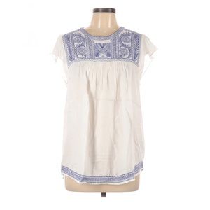 Joie Short Sleeve Embroidered Top